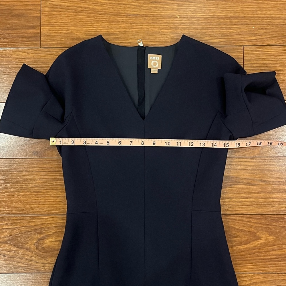 Hugo Boss Black V-Neck Short Sleeve Sheath Dress - Picture 11 of 15